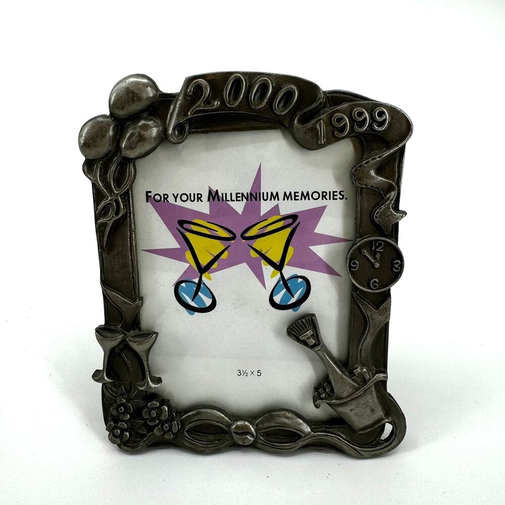 Sixtrees Millennium Memories Pewter 2000 1999 Photo Frame 3x5